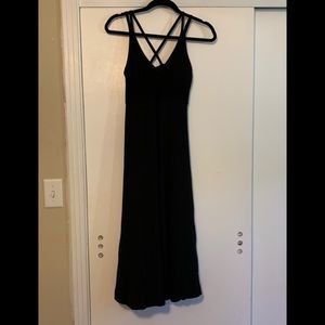 Black racer back midi dress
